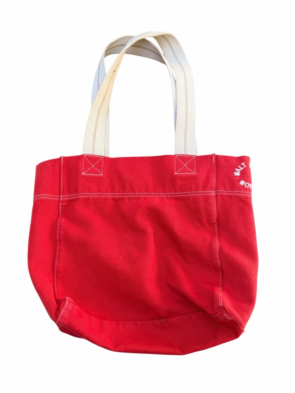 Walt Disney World Red Vintage Style Canvas Tote Bag Embroidered 15” x 11” - Picture 2 of 5